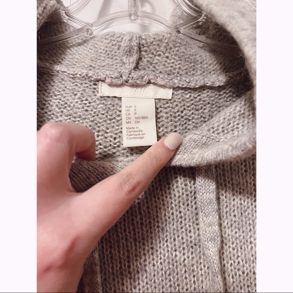 H&M Wool & Alpaca Blend Light Gray Hoodie - Picture 5 of 9